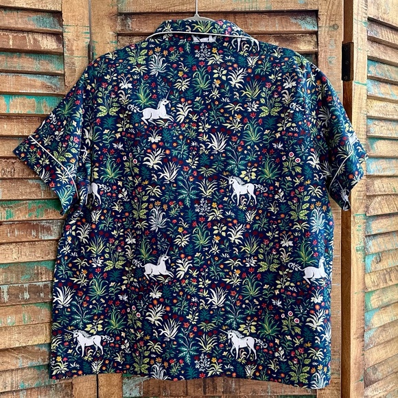 Printfresh Short PJ Set in Unicorn's Garden Size L - Picture 3 of 5